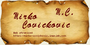 Mirko Čovičković vizit kartica